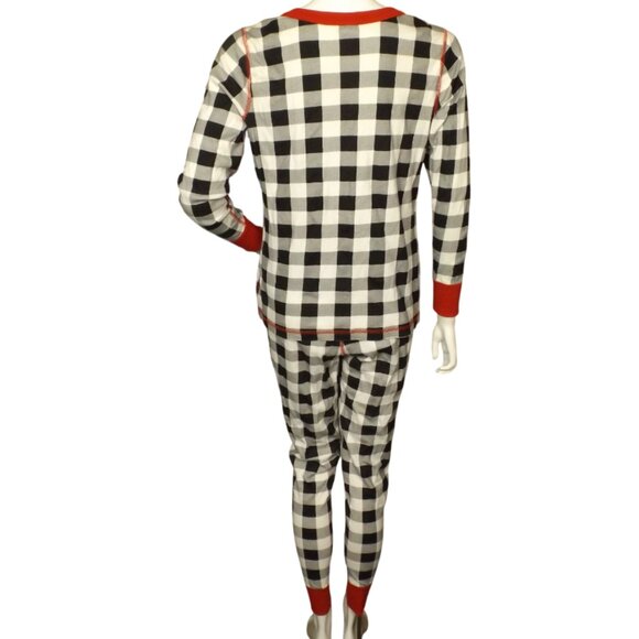 HANNA ANDERSSON Pajamas, Mixed Size M/L, Black/White Check, Red trim, Snug fit - Picture 2 of 10